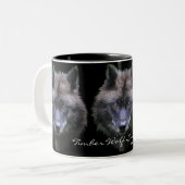 木材オオカミのサポーター野生動物ギフトマグ ツートーンマグカップ (正面左)