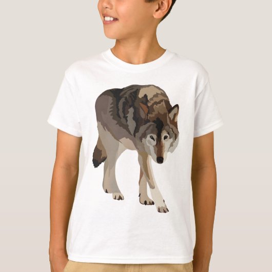 木材オオカミ用 Tシャツ (正面)
