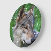 木材オオカミ ラージ壁時計 (傾斜)