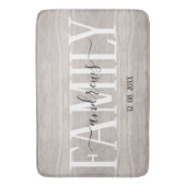 木材カスタムファミリ名の署名 バスマット (正面縦)