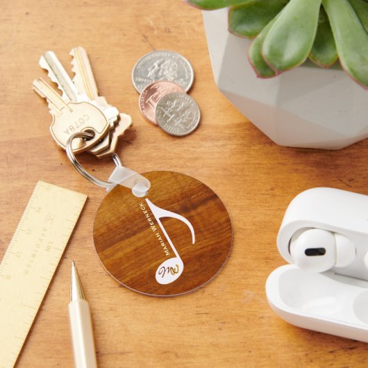 木材カスタム上の音楽ノート キーホルダー (デスク)