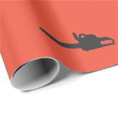 木材カッターのチェーンソーのパターンのラッピング紙 ラッピングペーパー (ロールコーナー)