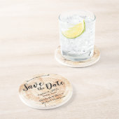 木材カットの完全な名前素朴日付を保存する コースター (側面)