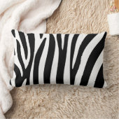 木材クッション – 白黒ゼブラ印刷 ランバークッション (ブランケット)