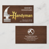 木材クリエイティブシルバー金ゴールドハンマー 名刺 (正面/裏面)