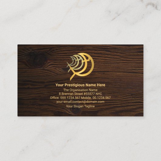 木材クロスクリエイティブ金ゴールドイクサス省 名刺 (裏面)