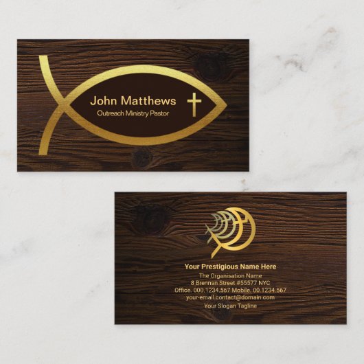 木材クロスクリエイティブ金ゴールドイクサス省 名刺 (正面/裏面)