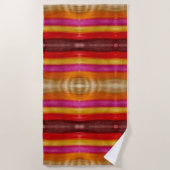 木材グラデーション水彩アート ビーチタオル (正面)