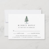 木材グローブミール選択RSVPカード 出欠カード (正面)