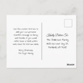 木材シ素朴ナモンメリークリスマスグリーティング ポストカード (裏面)