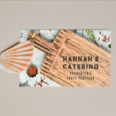 木材スタイリッシュ板料理スクリプ素朴ト 名刺