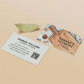 木材スタイリッシュ板料理スクリプ素朴ト 名刺