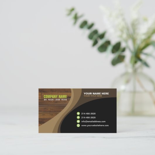 木材スタイル名刺 名刺 (スタンド正面)