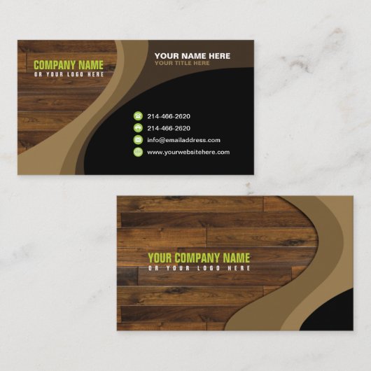 木材スタイル名刺 名刺 (正面/裏面)