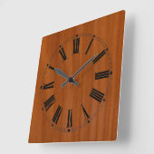 木材ステンドさくらんぼ壁時計 スクエア壁時計 (傾斜)