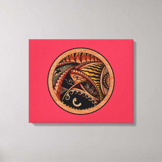 木材タトゥー キャンバスプリント (正面)