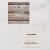 木材テクスチャスタイルデザイン スクエア名刺 (正面/裏面)