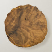 木材デザイン、ロープフアクセントピロー ラウンドクッション (裏面)