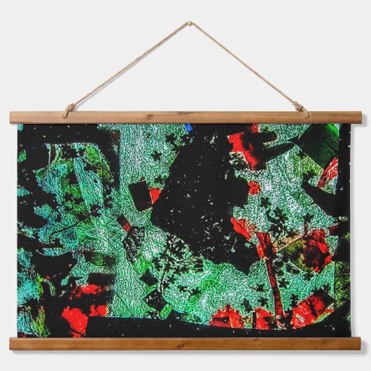 木材トップウォールタペストリー再生プラスチック写真 吊り下げ型タペストリー (正面)