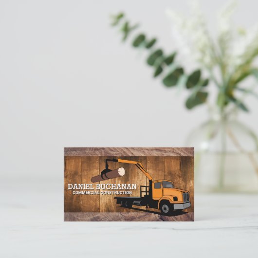 木材トラック車両 名刺 (スタンド正面)