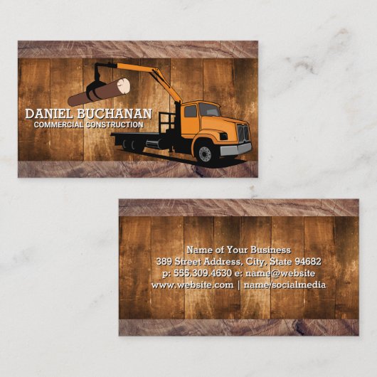 木材トラック車両 名刺 (正面/裏面)