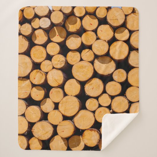 木材トランクオークの木の多くのチーク丸太cu シェルパブランケット (正面)