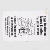 木材トリートメント保存デザイン ゴルフタオル (横)