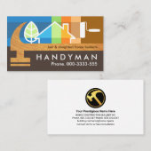 木材ハンマー魔法絵を描ストライプ 名刺 (正面/裏面)