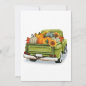 木材ハート形状カボチャ結婚のサンキューカード 招待状 (裏面)