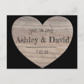 木材ハート日付ポストカードの保存 ポストカード (正面)