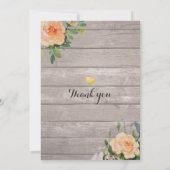 木材バラ素朴フローラストリング軽い赤ちゃんシャワー 招待状 (裏面)