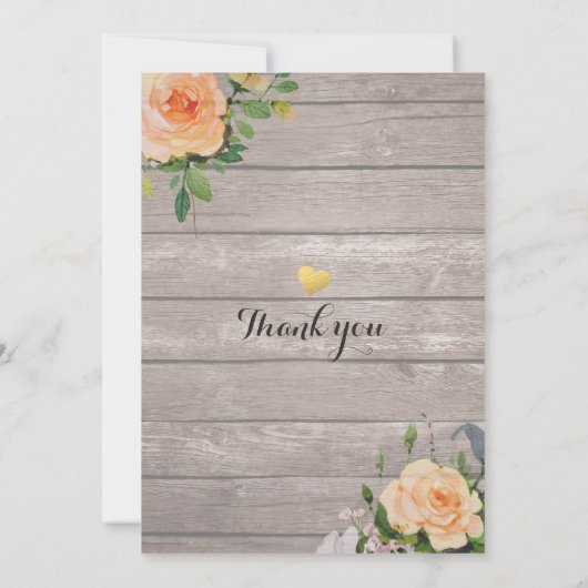 木材バラ素朴フローラストリング軽い赤ちゃんシャワー 招待状 (裏面)