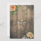 木材バラ素朴フローラストリング軽い赤ちゃんシャワー 招待状 (裏面)