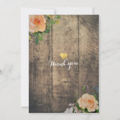 木材バラ素朴フローラストリング軽い赤ちゃんシャワー 招待状 (裏面)