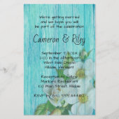 木材バラ結婚予算招待状 チラシ (正面)