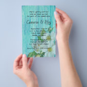 木材バラ結婚予算招待状 チラシ (ハンドル)