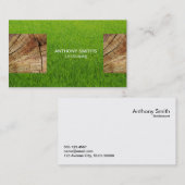 木材パネルとカットグラス 名刺 (正面/裏面)