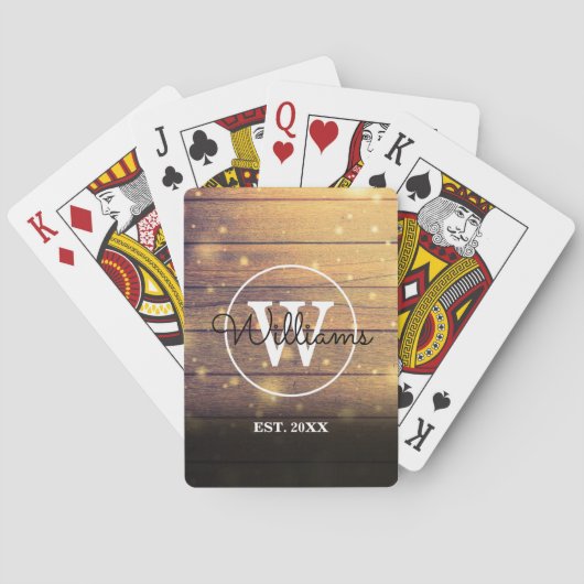 木材パネルのモノグラムス素朴クリスタイリッシュプト トランプ (裏面)