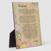 木材パネル素朴上のデシデラタトリム付きフローラ フォトプラーク (側面)