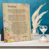 木材パネル素朴上のデシデラタトリム付きフローラ フォトプラーク (側面)