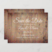 木材パネ素朴ル虹の紙吹雪日付を保存 ポストカード (正面/裏面)