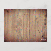 木材パネ素朴ル虹の紙吹雪日付を保存 ポストカード (裏面)