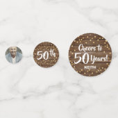 木材パネ素朴ル金ゴールド国ハッピーバースデー コンフェッティ (裏面)