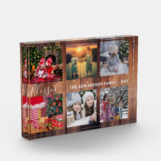 木材ファミ素朴リの写真コラージ賛美スクリプト フォトブロック (左)