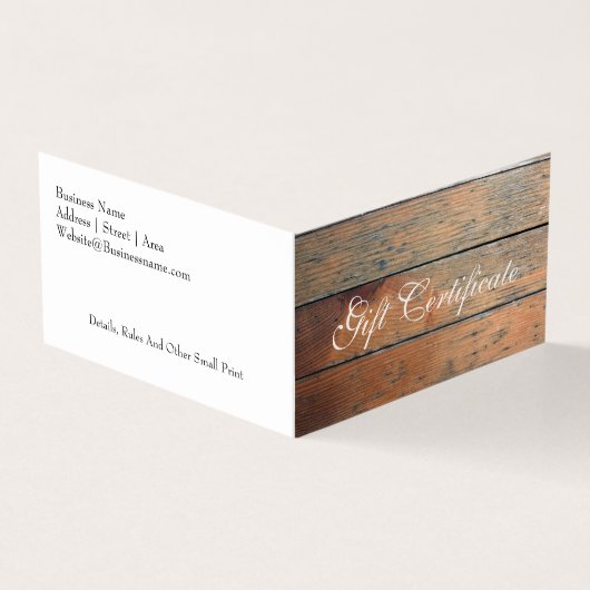 木材フェイクギフト証書 名刺 (外部)