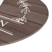 木材フェイク素朴リースファミリ名モノグラム カッティングボード (角)