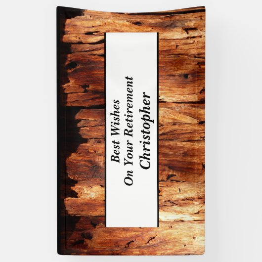 木材フェイク、3ラパーソナライズされたインの文字除去 横断幕 (縦)