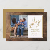 木材フレームクリスマスホリデーカード シーズンカード (正面/裏面)