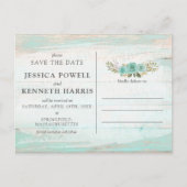 木材フローラの写真素朴コラージュの日付を保存 ポストカード (正面)