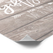 木材フローラひもライトカードギフト結婚のサイン ポスター (角)